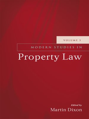cover image of Modern Studies in Property Law, Volume 5
